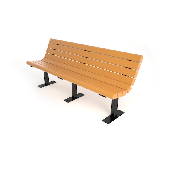 Cedar 6' Jameson Bench Surface Mount w/ Black Frame